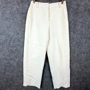 CC Collect Dress Pants Women Small‎ Cream Pleated Business Formal Straight Leg